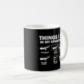 Mug Funny 6 Choses Que Je Fais Dans Mon Temps Libre Ca (Devant droit)