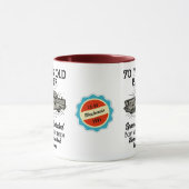 Mug Funny 70th Birthday Retro Car Banger Date d'ajout (Centre)
