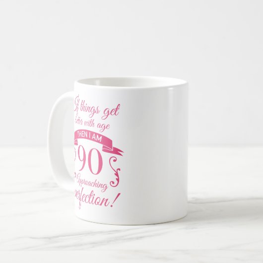 Mug Funny 90e anniversaire 'Perfection' (Devant gauche)