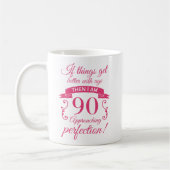 Mug Funny 90e anniversaire 'Perfection' (Gauche)
