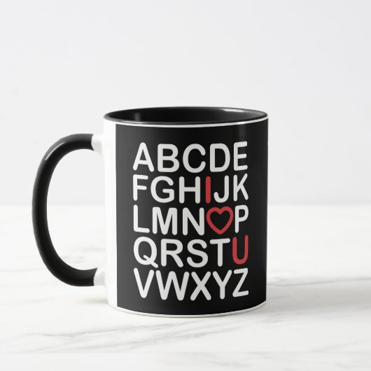 Mug Funny abc I LOVE YOU alphabet (Gauche)