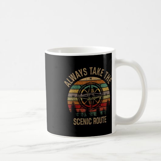 Mug Funny Adventure Always Take The Scenic Route Hikin (Droite)