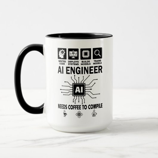 Mug Funny AI Engineer Coding Programmer Developer Tech (Gauche)