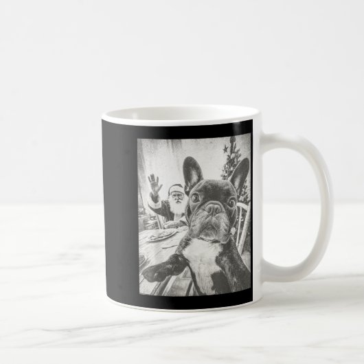 Mug Funny Ai French Bulldog Selfie With Santa Claus Ch (Droite)