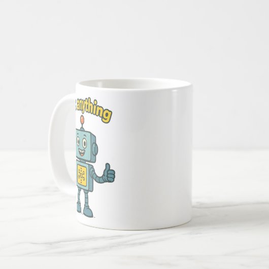 Mug Funny Ai Robot With Ask Anything Quote _ Geek Tee  (Devant gauche)