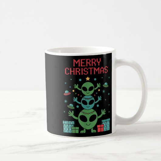 Mug Funny Alien Trio Merry Ugly Christmas Santa Hat Xm (Droite)