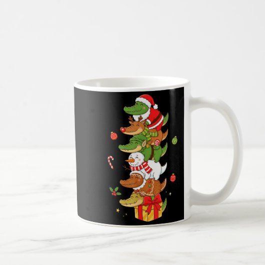Mug Funny Alligator Santa Elf Snowman Christmas Womens (Droite)