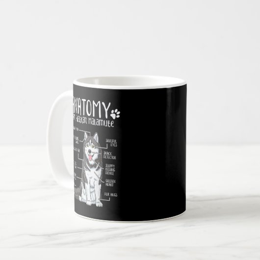 Mug Funny Anatomy Alaskan Malamute Dog Lover (Devant gauche)