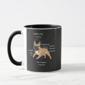 Mug Funny Anatomy of a French Bulldog Illustration (Gauche)