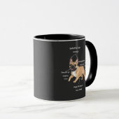 Mug Funny Anatomy of a French Bulldog Illustration (Devant droit)