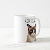 Mug Funny Angry Cat – Add Your Own Text  (Devant droit)