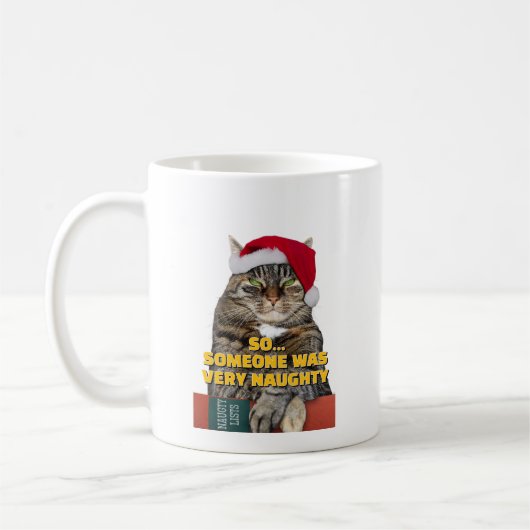Mug Funny angry cat Christmas (Gauche)