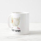 Mug Funny Angry Lutino Cockatiel Fluff Off Pet Parrot  (Devant gauche)