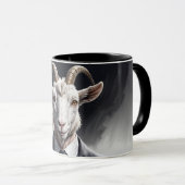 Mug Funny animal boss surreal suited goat character (Devant droit)