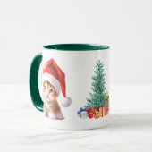 Mug Funny animaux Safari Chat Père Noël Costume de Noë (Devant gauche)