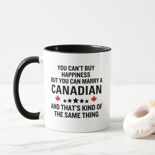 Mug Funny Anniversaire Épouser un Canadien (Avec donut)