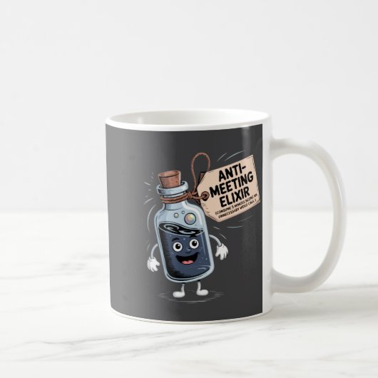 Mug Funny Anti Meeting Elixir Retro Cartoon Office H  (Droite)