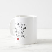 Mug Funny Anti-Valentines Poème Singles Coeur Rouge (Devant gauche)