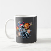 Mug Funny Astronaut Christmas Space Lights Santa Hat P (Gauche)