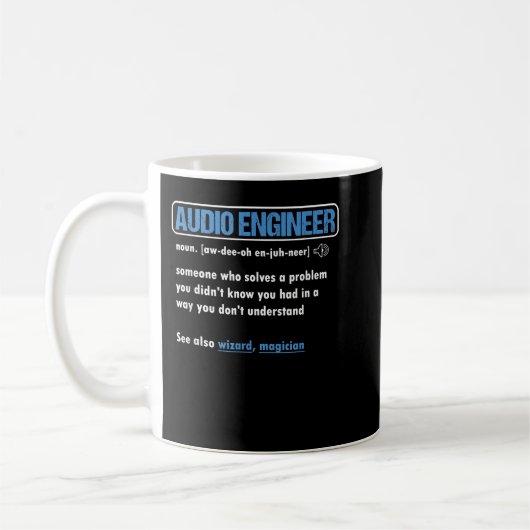 Mug Funny Audio Engineer Definition Sound Technician E (Gauche)