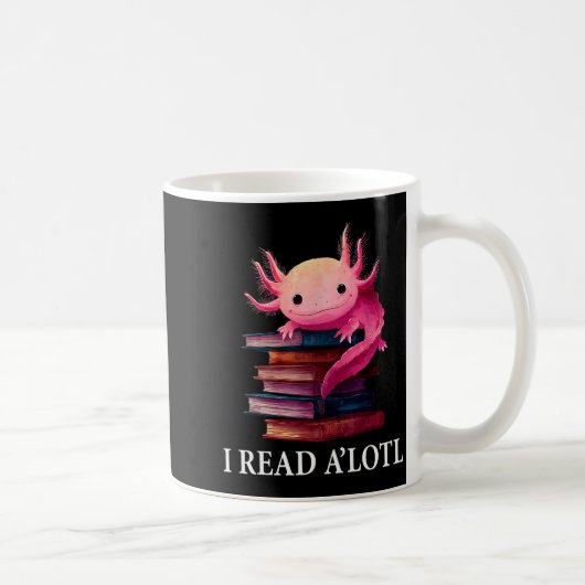 Mug Funny Axolotl Book Lover Librarian Reading Library (Droite)