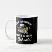 Mug Funny B Fish - Né pour aller à la pêche forcé d'al (Gauche)