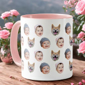 Mug Funny Baby Face Mug, Upload 3 Photos
