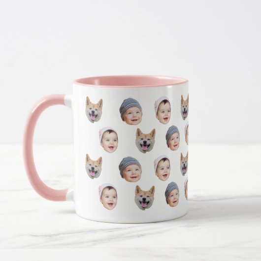 Mug Funny Baby Face Mug, Upload 3 Photos (Gauche)