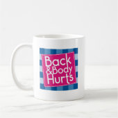 Mug Funny Back Body Hurts Quote Exercise Workout Gym,F (Gauche)