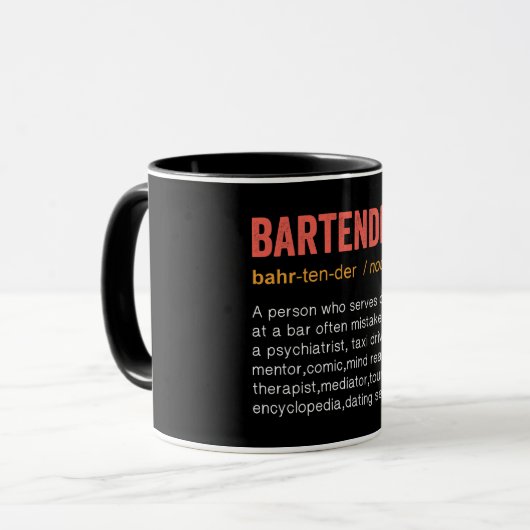 Mug Funny Bartender Définition (Devant gauche)