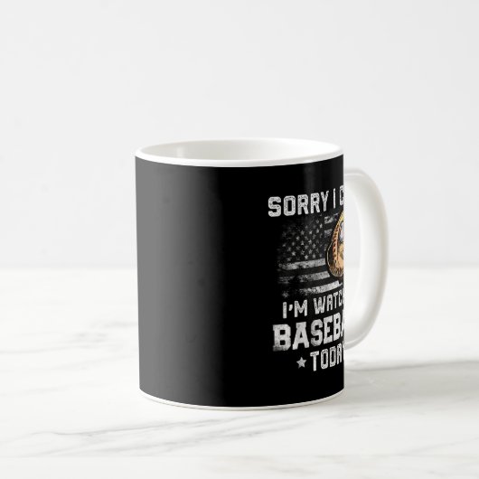 Mug Funny Baseball Boys Désolé Je ne peux pas regarder (Devant droit)
