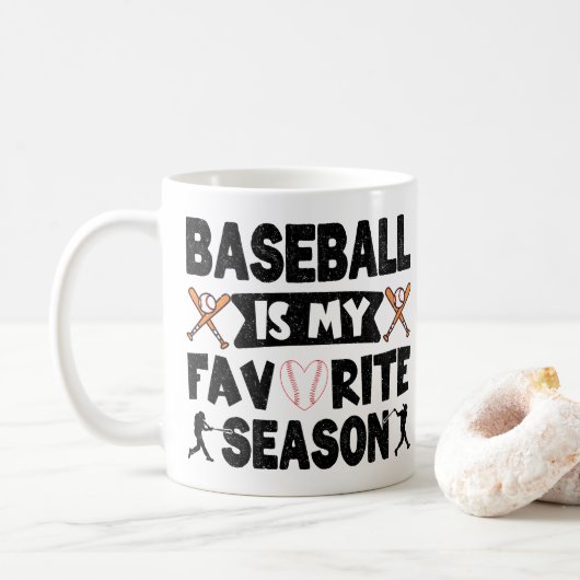 Mug Funny Baseball Est Mon Cool De Saison Préféré Base (Avec donut)