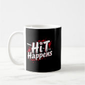 Mug Funny Baseball Quote Gift Hit Happens  (Gauche)