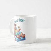 Mug Funny Beach Bum Life est trop court Humour de devi (Devant gauche)