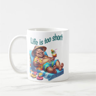 Mug Funny Beach Bum Life est trop court Humour de devi