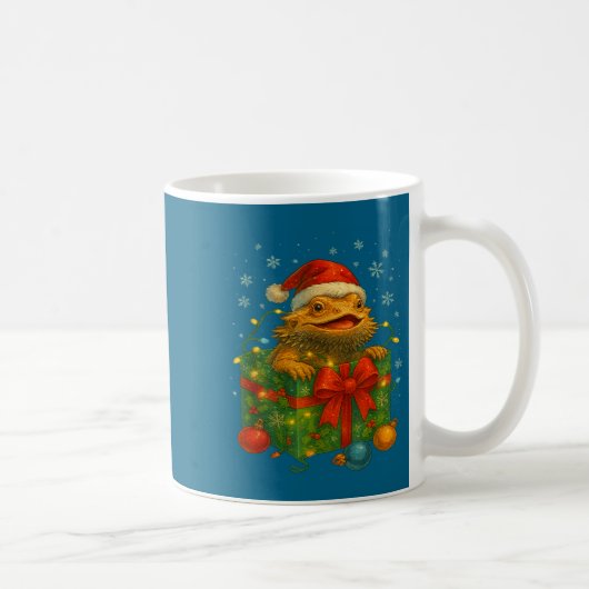 Mug Funny Bearded Dragons Santa Christmas Tree Lights  (Droite)