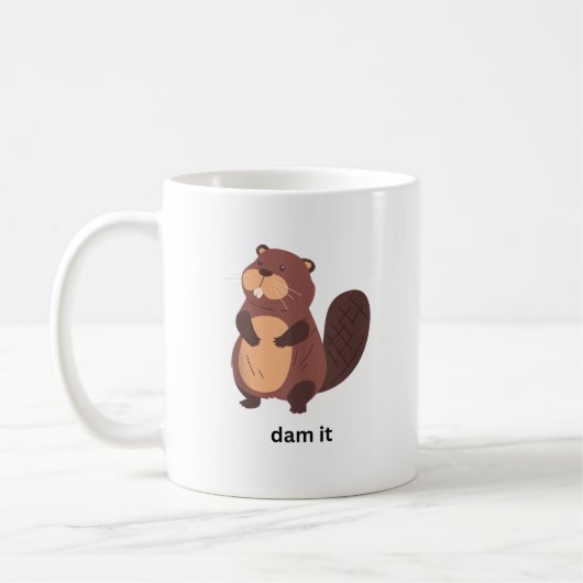 Mug Funny Beaver Dam it Beavers Humour mignon animal g (Gauche)