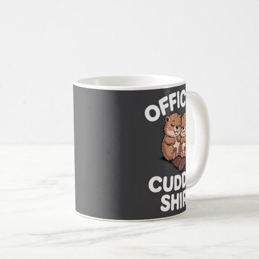 Mug Funny Beavers Hugging Cuddle (Devant droit)