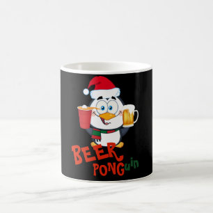 Mug FUNNY BEER PONG Penguin Noël
