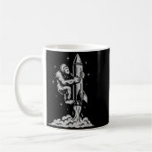Mug Funny Bigfoot Flying Into Space With Stars And Cos (Gauche)
