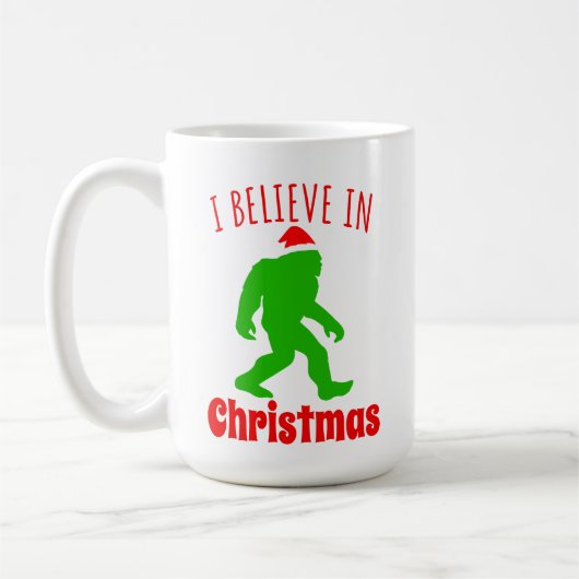 Mug Funny Bigfoot Je Crois En Noël (Gauche)