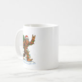 Mug Funny Bigfoot Rock On Christmas Lights Snow Holida (Devant gauche)