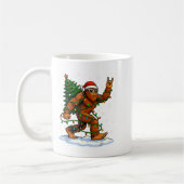 Mug Funny Bigfoot Rock On Christmas Lights Snow Holida (Gauche)