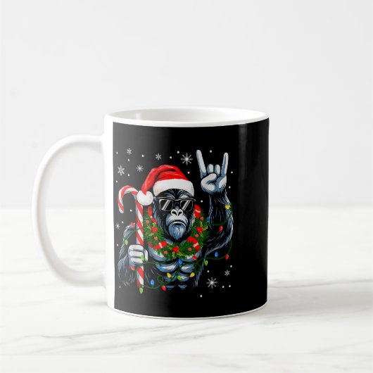 Mug Funny Bigfoot Rock On Pajamas Pjs Christmas Xmas M (Gauche)