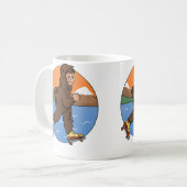 Mug Funny Bigfoot Roller Skating Lover Skater Illustra (Devant gauche)