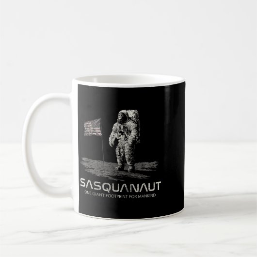 Mug Funny Bigfoot Sasquatch Space Sasquanaut  (Gauche)