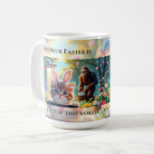 Mug Funny Bigfoot UFO Easter | Cute Cat Bunny Selfie (Devant gauche)