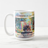 Mug Funny Bigfoot UFO Easter | Cute Cat Bunny Selfie (Gauche)