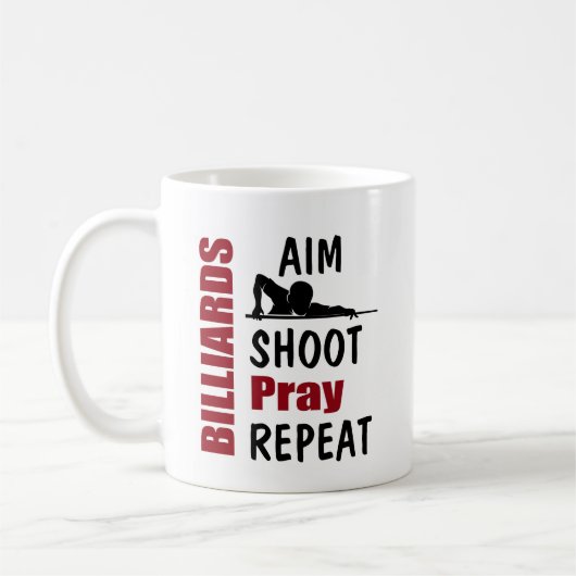 Mug Funny Billiards Pool Table Aiming Joke (Gauche)