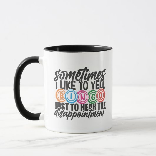 Mug Funny Bingo yelling word art  (Gauche)